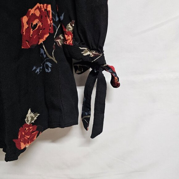 Reformation Floral Wrap Short Dress Women Size XS Black - Picture 14 of 16